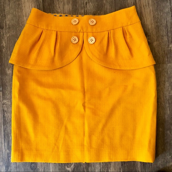 Anthropologie Dresses & Skirts - Anthropologie Leifsdottir Yellow Wool Mini Skirt 6